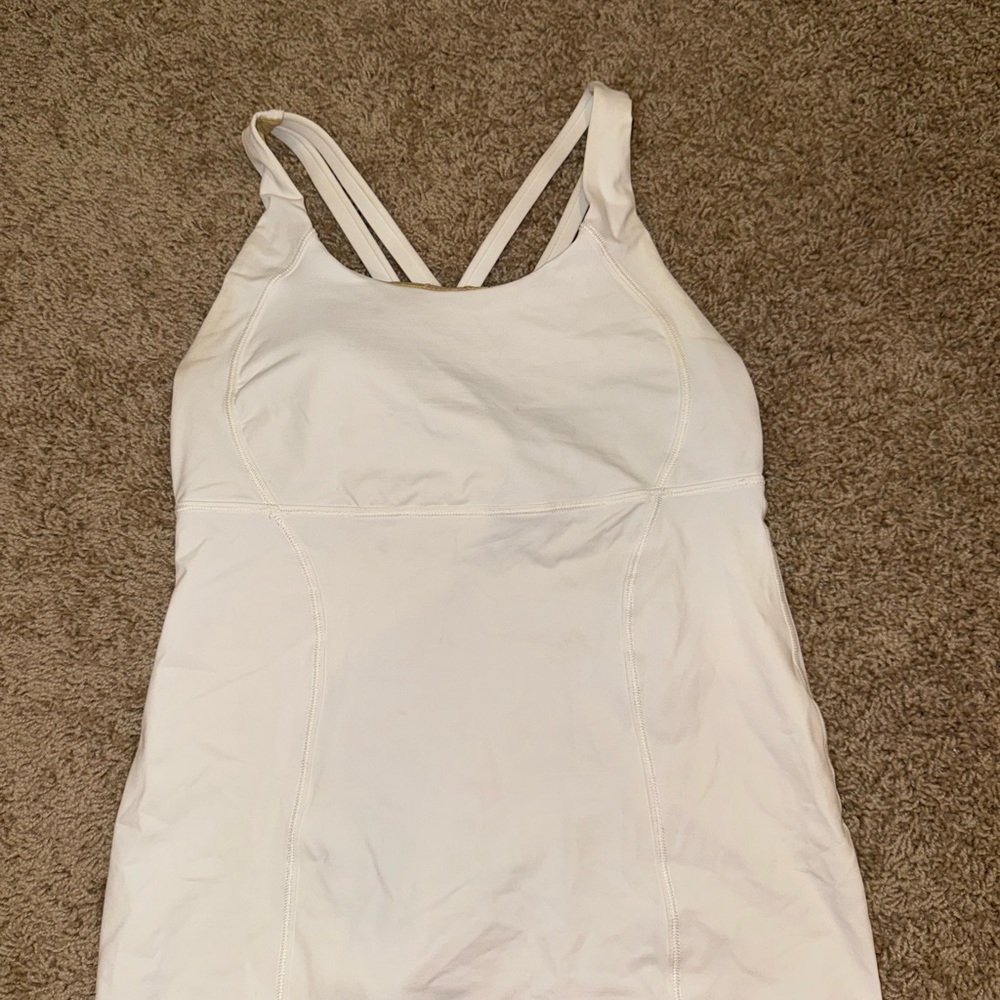 Lululemon athletica White Tank Top with built in bra